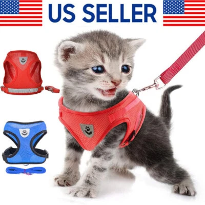 New Cat Dog Pet Harness Adjustable Control Vest Dogs Reflective S M L XL Leash - Image 1 of 4