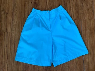 Vintage Koret Francisca Womens Turquoise Blue Shorts Size 12 Side Elastic Waist - Image 1 of 4