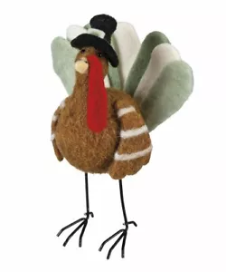 Estatuilla de Acción de Gracias de fieltro de pavo de pie Primitives de Kathy 8,5" - Imagen 1 de 1