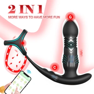 Penis Cock Ring Vibrator Dildo Thrusting Prostate Massager Sex Toys For Men US - Picture 1 of 9