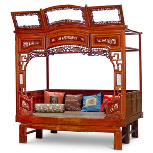 US Seller - Antique Ci Xi Chinese Canopy Bed - Picture 1 of 3