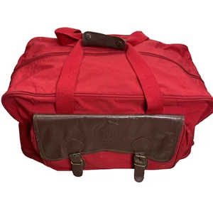 Vintage Marlboro Country Store Duffle Bag Plaid Lined Canvas with Leather Trim - Picture 1 of 17