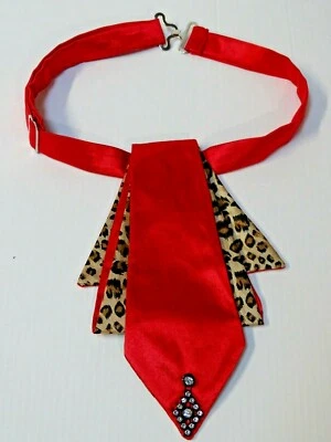 Corbata corbata leopardo roja hecha a mano personalizada de 3 capas estilo vintage boda graduación regalo Foto 1 de 4