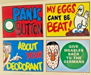 1960S COMIC SIGNS DUMB INSULTS SLOGANS STICKER AUSSIE JOKE DECAL LIKE SCANLENS!! - Picture 1 of 3