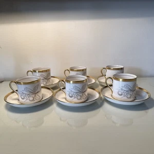 SPODE ENGLAND CHATHAM SET of 6 TEA CUPS SAUCERS BONE CHINA 1810 Period Vintage - Picture 1 of 18