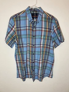 1901 Trim Fit blau Größe LARGE L kariert rot gelb grün Button Down Hemd - Bild 1 von 11