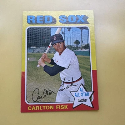 Carlton Fisk 1975 Topps #80 AL All Star Red Sox Baseball - Image 1 of 2