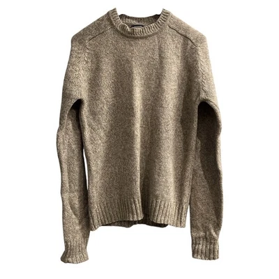 Vintage Lands End Sweater Mens L Brown 100% Wool Pullover Crew Neck Outdoor - Image 1 of 4