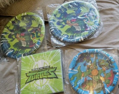 4 Lot Rise Of The Teenage Mutant Ninja Turtles Plates Napkins TMNT Party Misp - Image 1 of 4