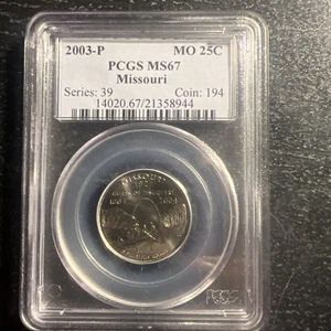 2003 Mo State Quarter P Mint PCGS Ms67 State Quarter Series 39 Coin: 139 - Picture 1 of 2