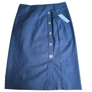 New Rafaella Navy Button-Accent Pencil Skirt MSRP $79.00 Sz 4, 6. - Picture 1 of 4