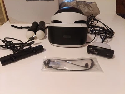 NEVER USED Sony PlayStation VR2 Headset/ Cameras/ 2 hand controllers/earbuds.    - Image 1 of 4