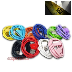 6FT USB SYNC POWER CHARGER 10 COLOR CABLE IPHONE 4S IPOD TOUCH CLASSIC NANO IPAD - Zdjęcie 1 z 1
