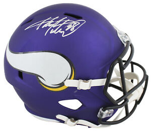 Vikings Adrian Peterson Authentic Signed Full Size Speed Rep Helmet BAS Witness
