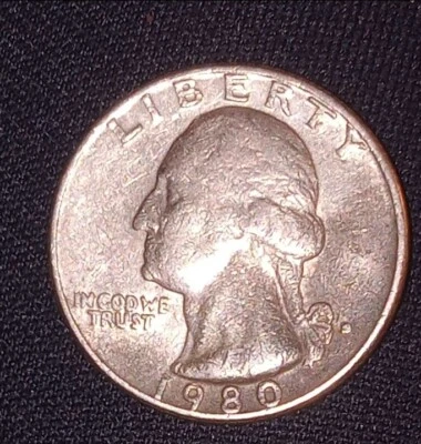 1980 S Over D QUARTER W/ LAMINATION ERROR - Image 1 of 2