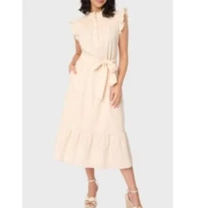 GIBSONLOOK Textured Smocked Midi Dress with Pockets SIZE L New with Tags - Picture 1 of 9