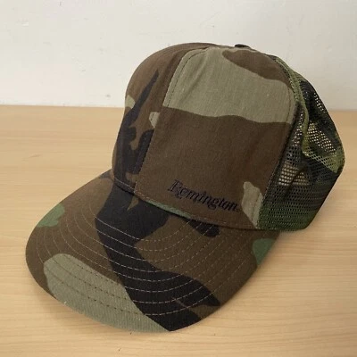 Remington Camo Camouflage Cap Hat Logo Hunting Outdoor Mesh Snapback USA Vintage - Image 1 of 4