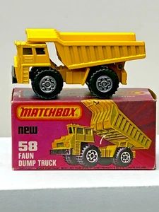 Matchbox Superfast No. 58 Faun Dump Truck with Original Box, Nice - Picture 1 of 18