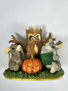 Charming Tails - GHOST STORIES Mouse Rabbit Owl Pumpkin Figurine Halloween Fitz - Picture 1 of 7