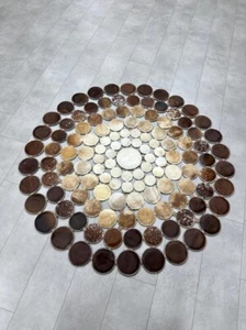 New Natural Cowhide Round-Round area Rugs New Look Home Decor  For Guest Room - Picture 1 of 10