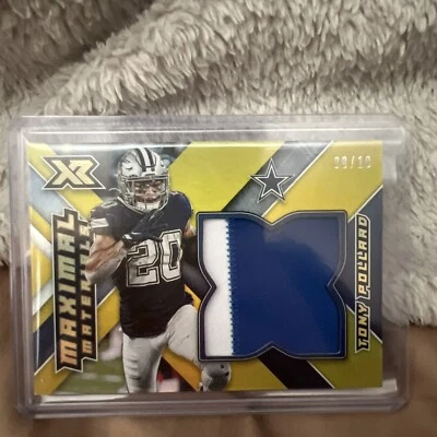 Tony pollard  2020 Panini XR XL Materials Gold Parallel Patch /10 - Image 1 of 4