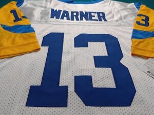 KURT WARNER ST. LOUIS RAMS AWAY JERSEY, XL, ORIGINAL TYPE, SEWN, QUALITY NFL 