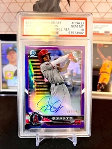 ⭐️ JEREMIAH JACKSON 2018 BOWMAN CHROME 1ST #CDAJJ PSA 10 AUTO REFRACTOR RC /250 - Picture 1 of 2