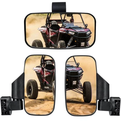 UTV Rear Side View & Center Mirrors For Kawasaki Mule PRO FX FXT DX DXT PRO-MX - Image 1 of 4