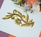 1 Pc Golden Patch Motif Embroidered Lace Applique Sewon Wedding Dress Acessories