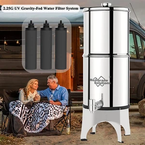 2.25Gal Gravity-fed Water Filter System,w/3xPurification Filters,Home Camping - Picture 1 of 17