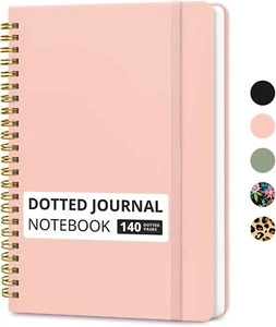 Dotted Spiral Notebook, 140 Pages, A5(6"x8") - Pink - Picture 1 of 7