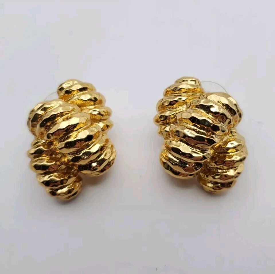 Серьги-гвоздики Trina Turk коренастые золотистые с надписью заявление 1,25 дюйма - Изображение 1 из 4