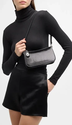 NWT $295 COACH Black Penn Sequined Shoulder Bag - Image 1 of 4