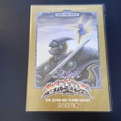 Super Hydlide (Sega Genesis, 1990) Complete in box Seismic - Image 1 of 4
