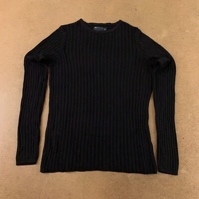Suéter feminino ASOS Curve tamanho 14 preto transparente fio costela gola redonda novo - Imagem 1 de 4