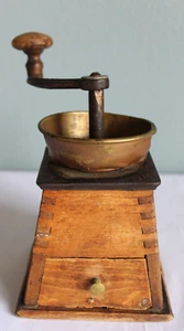 Antique Vintage Wooden Garant.F.O. Pyramid Bronze Table Box Coffee Mill Grinder - Picture 1 of 15