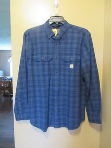 CAMISA A CUADROS CAMBRAY LS PESO MEDIO CALCE HOLGADO CARHARTT MEDIANA NUEVA CON ETIQUETAS - Imagen 1 de 2