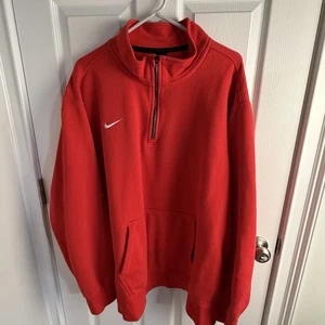 Nike Quarter Zip Pullover Sweatshirt Sweater Red Men’s Size 3XL XXXL Embroidered - Picture 1 of 6