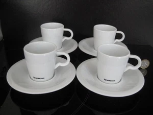 4 x NESPRESSO PROFESSIONAL COLLECTION WHITE PORCELAIN ESPRESSO CUPS AND SAUCERS - Picture 1 of 14