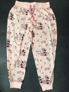 MINNIE MOUSE FLORAL PINK LOUNGE PAJAMA PANTS FOR WOMEN SIZE L DISNEY STORE - Picture 1 of 2