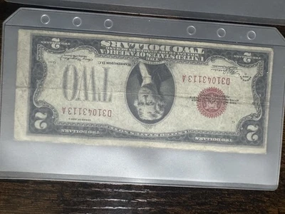 1928 Series D $2 Two Dollar Note Off Center Error (other Note For Comparison) - Image 1 of 4