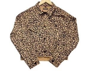 Chaqueta de Camionero Denim Dobladillo Crudo Leopardo Recortado Clyde DL1961 Talla Pequeña - Imagen 1 de 4