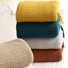 1PCS Nordic Knitted Sofa Blanket Tassels Scarf Emulation Fleece Throw Blanket