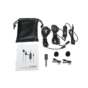 Nowy BOYA BY-M1DM Podwójny dookólny mikrofon lavalier Clip-On Klapel Mic u - Zdjęcie 1 z 10