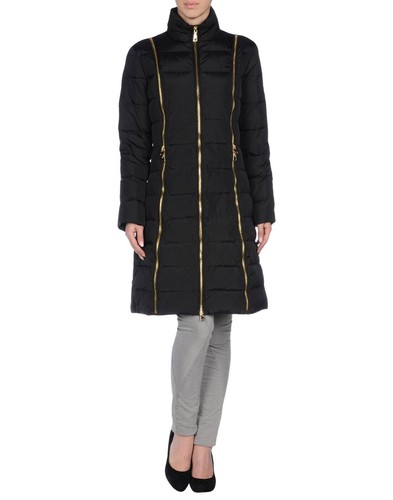 New Love Moschino cappotto invernale nero puffer zip oro taglia IT44 UK12 PREZZO AL PUBBLICO £595