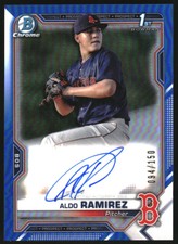 2021 Bowman Chrome Prospect Autographs Blue Refractors #CPAARA Aldo Ramirez /150