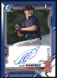 2021 Bowman Chrome Prospect Autographs Blue Refractors #CPAARA Aldo Ramirez /150