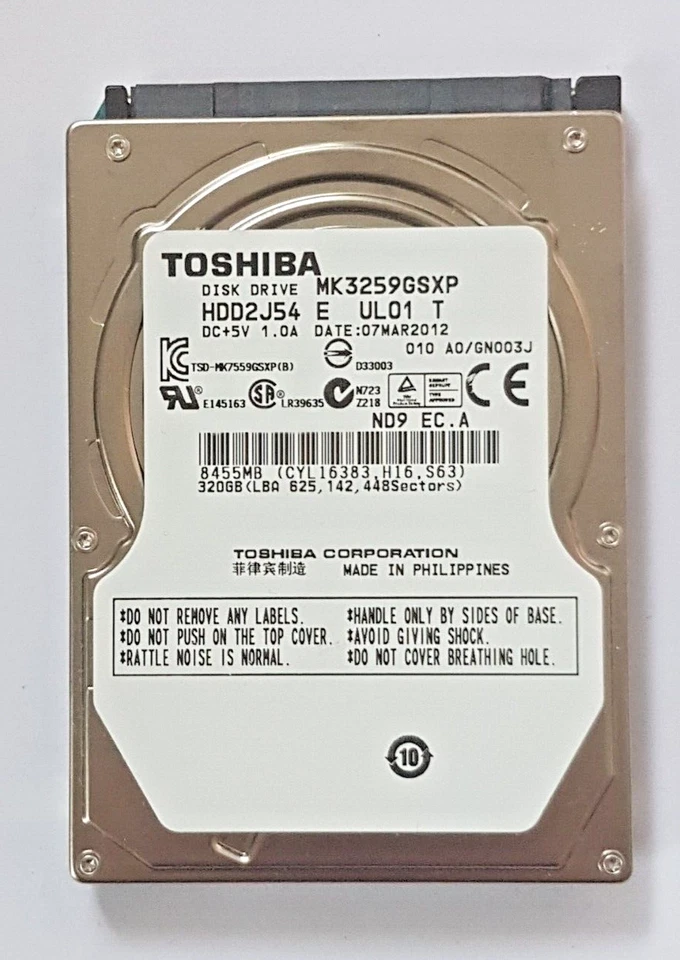 320 GB SATA Toshiba MK3259GSXP 5400rpm 8MB HDD 2,5 " Internal Hard Drive - Image 1 of 1