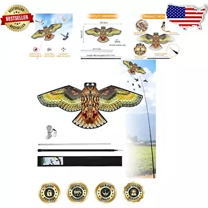 4m Multicoloured Bird Hawk Kite for Garden and Crop Protection - Humane Scare - Picture 1 of 9