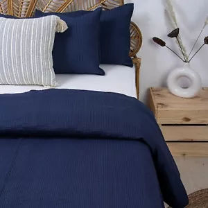 Solid Blue Cotton 100% Soft Washable Reversible Machine Quilt - Picture 1 of 5